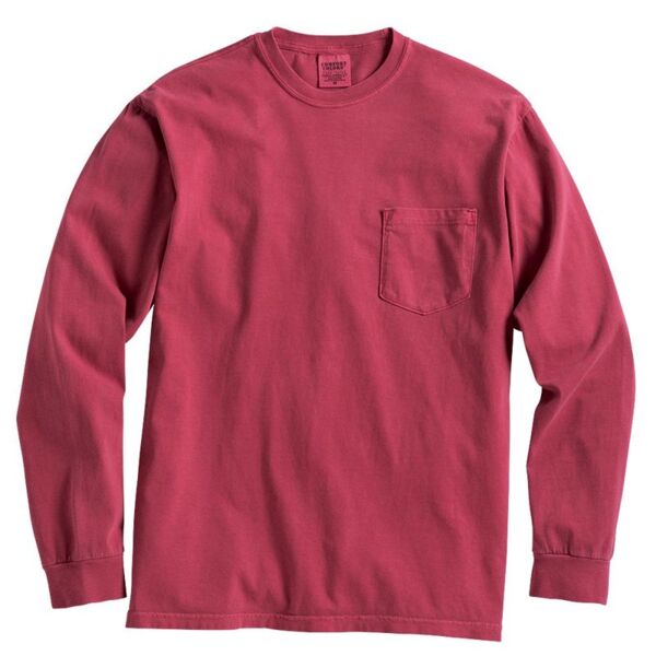 Unisex Garment-Dyed Heavyweight Long Sleeve Pocket T-Shirt Thumbnail